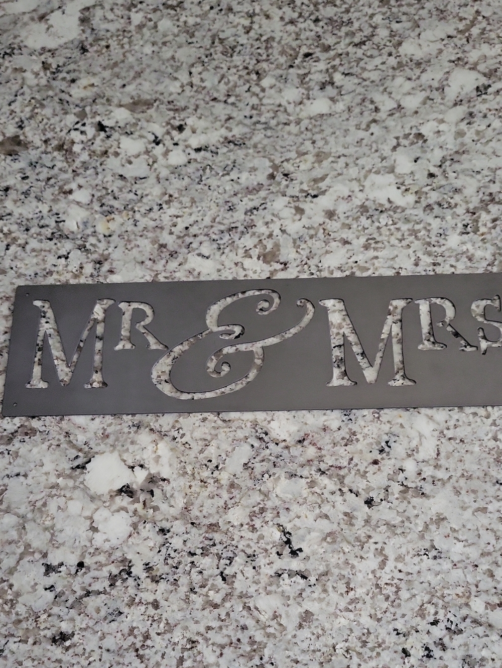 MR & MRS Metal Laser Cut Sign Wedding Accent